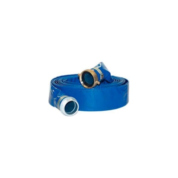 Apache Apache 98138015 1-1/2" x 50' PVC Lay Flat Discharge Hose w/ M x F Aluminum Short Shanks 98138015 - main